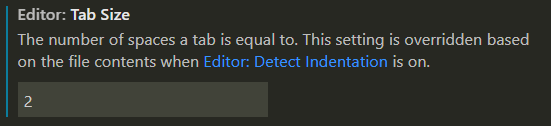 Editor: Tab Size