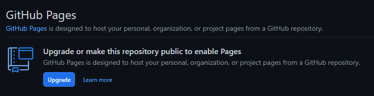 GitHub pages pro private repozitář